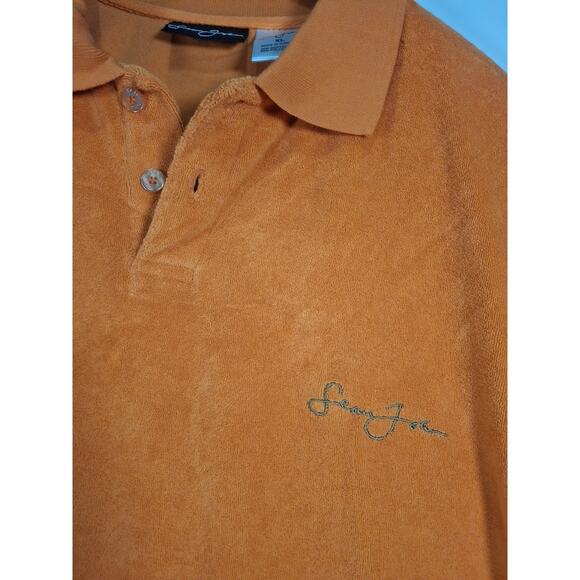 Vintage Sean John Shirt Mens XL Orange Hip Hop Rap Tee 90s Towel Material - Picture 2 of 5